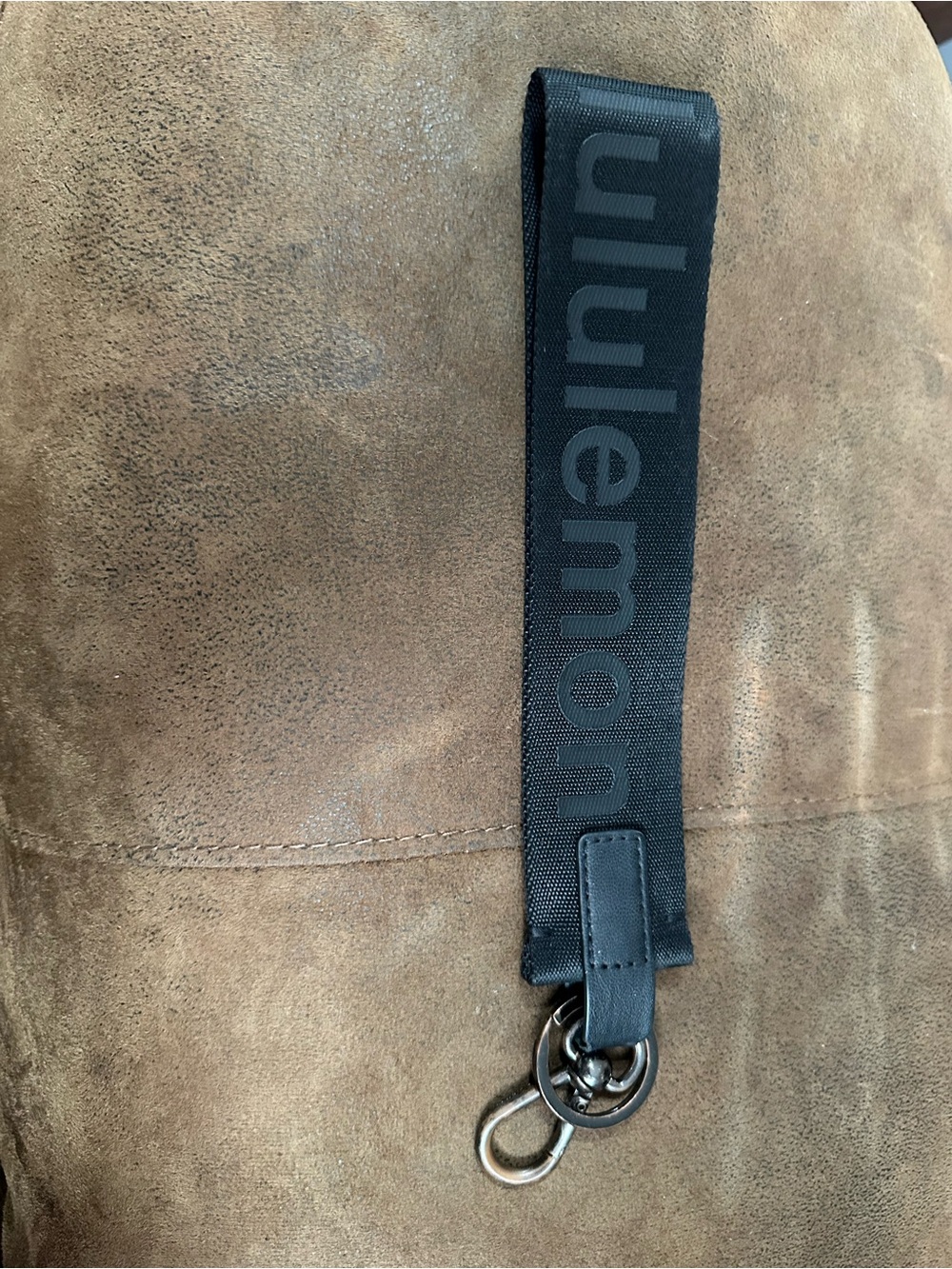 lululemon Black Branded Wrist Key Loop